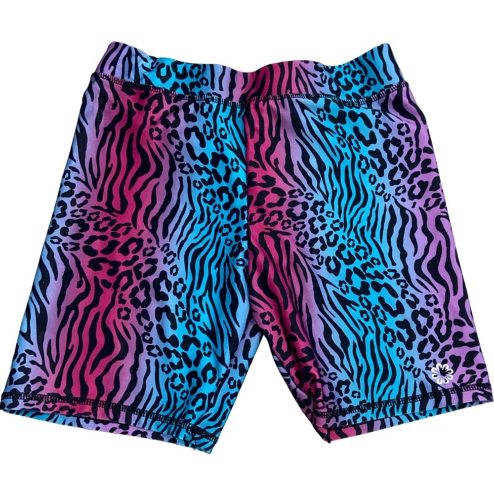 Girls size 14 Proplayer multicolor, animal print biker shorts
